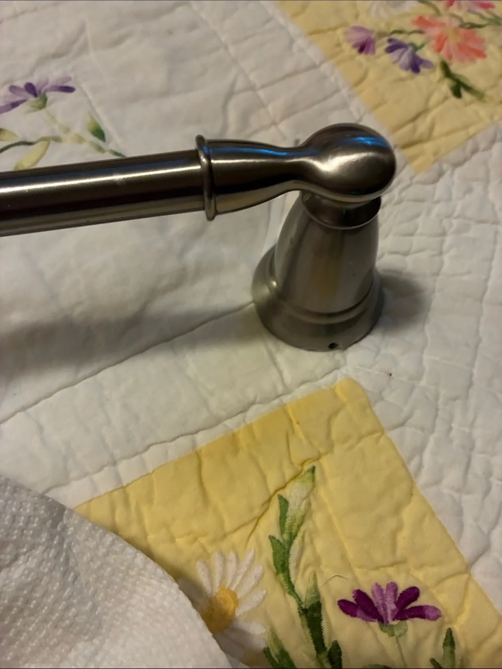 Brushed Nickel Bath Towel Bar and Ring Set - Sleek Modern Design
